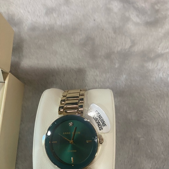 NWT Anne Klein diamond accent green dial - Picture 1 of 4